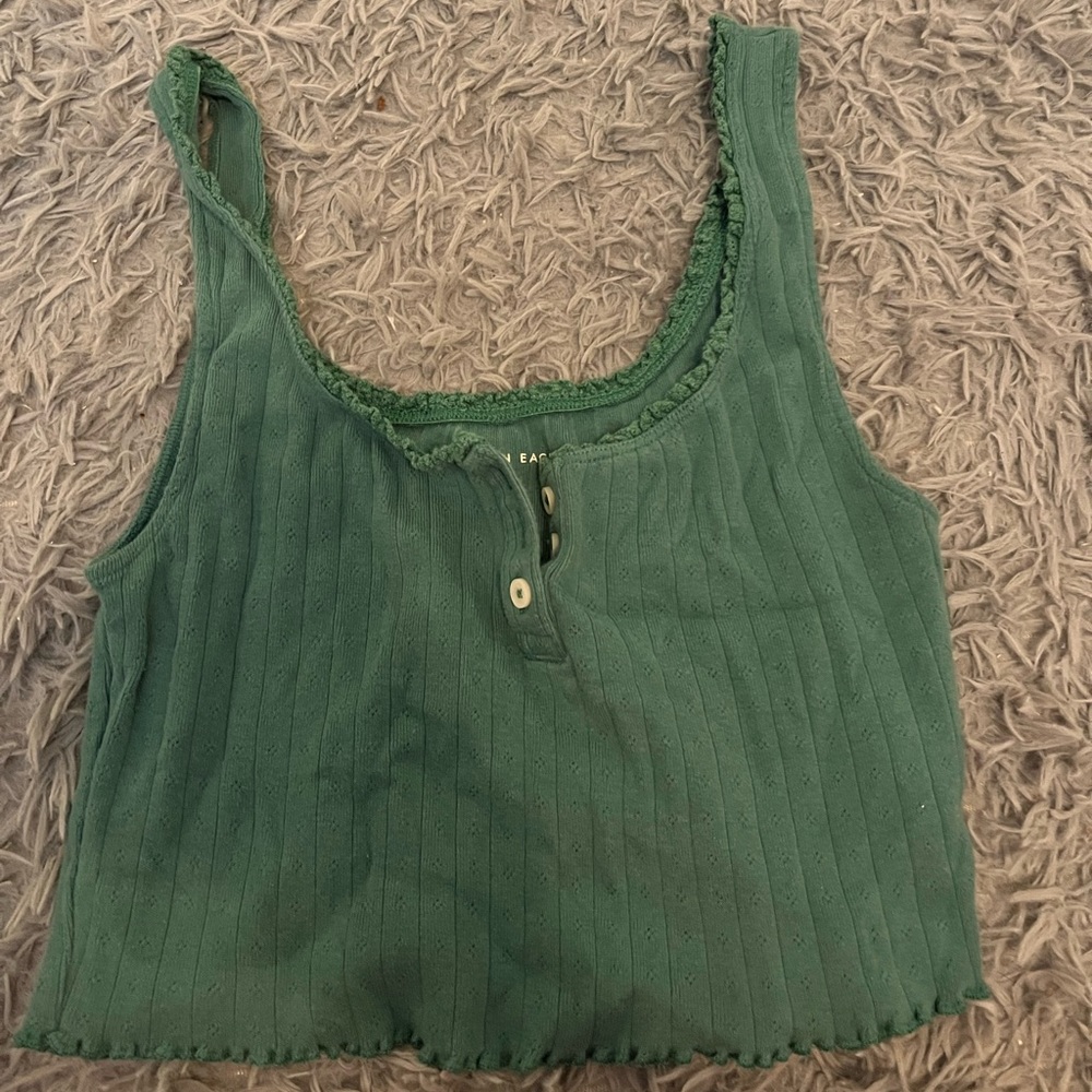 Green American Eagle Crop Top